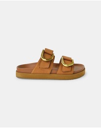 Walnut Melbourne - Mint Leather Slide
