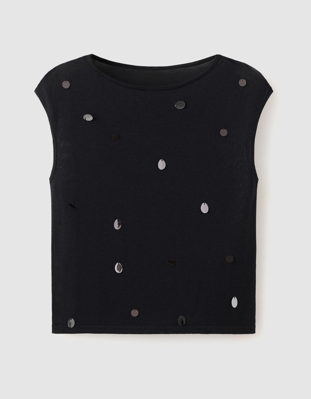 M.N.G - Short-Sleeve Sequin Top