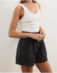 Atmos&Here - Devon Pleated Denim Shorts