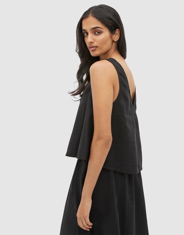 Seed Heritage - Linen Boat Neck Shell Top