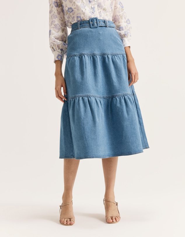 Review - Piper Denim Midi Skirt