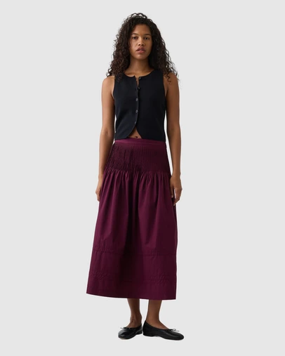 GAP - Pintuck Waist Maxi Skirt
