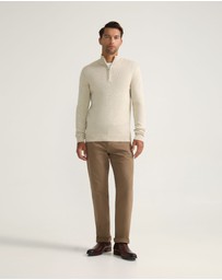 Oxford - Robert Zip Neck Knit Pullover