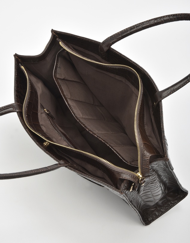 Cobb & Co - Toorak Leather Croc Business Bag Tote