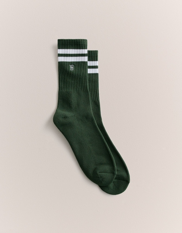 Trenery - Monogram Rib Sport Sock in Winter Moss