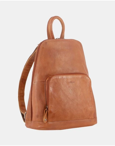 Milleni - Milleni Ladies Genuine Leather Twin Zip Backpack