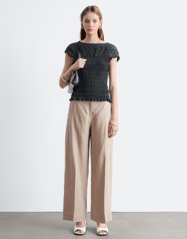 & Other Stories - Smocked Boatneck Top