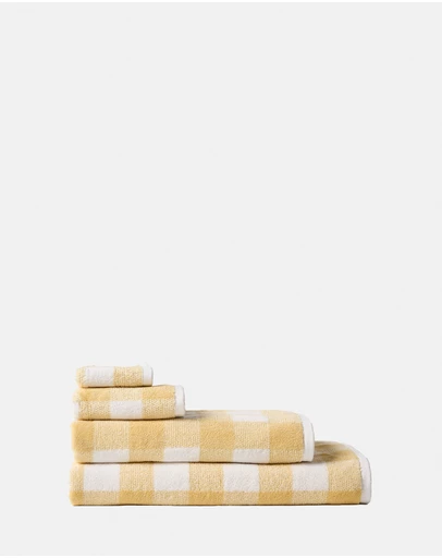 Linen House - Flinders Check Honey Bath Towel Range