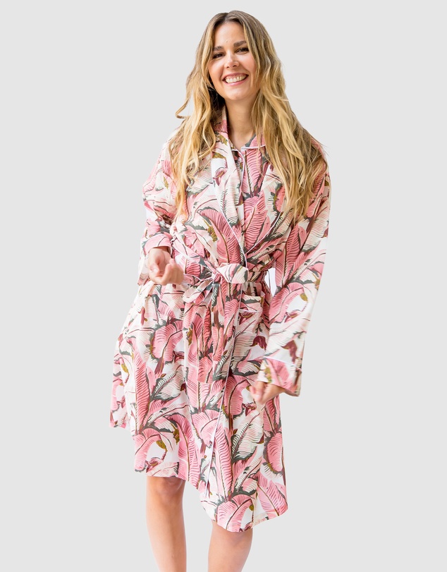 Sant And Abel - Women's Martinique® Pink Banana Leaf Robe