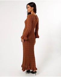 Petal & Pup - Colter Long Sleeve Maxi Dress - Bronze