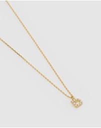 Izoa - Pearl Letter D Necklace Gold