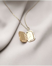Wanderlust + Co - Heart Space Gold Locket Necklace