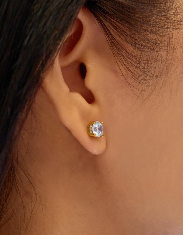 Ania Haie - Ania Haie Gold Solitaire Stud Earrings