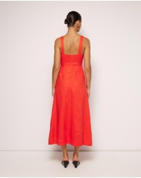 AERE - Este Linen Midi Dress