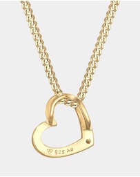 Elli Jewelry - Necklace Crystal Heart 925 Sterling Silver Gold-Plated