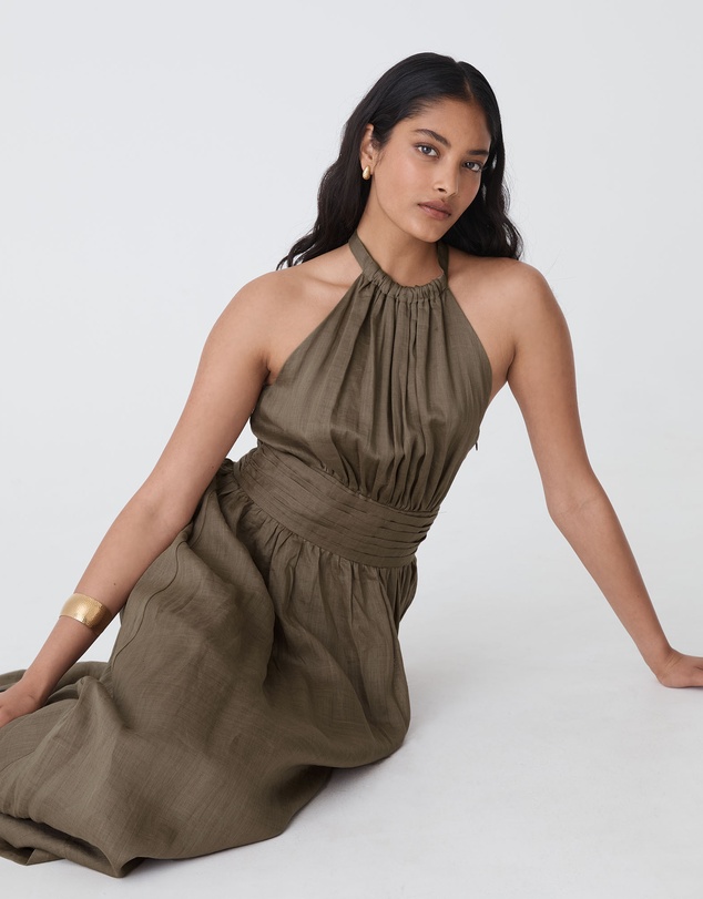 Forcast - Miami Gathered Neck Hemp Dress