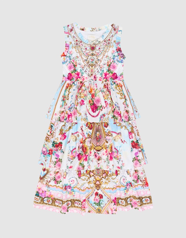 Camilla - Tank Maxi Dress With Woven Layered Skirt - Kids-Teens