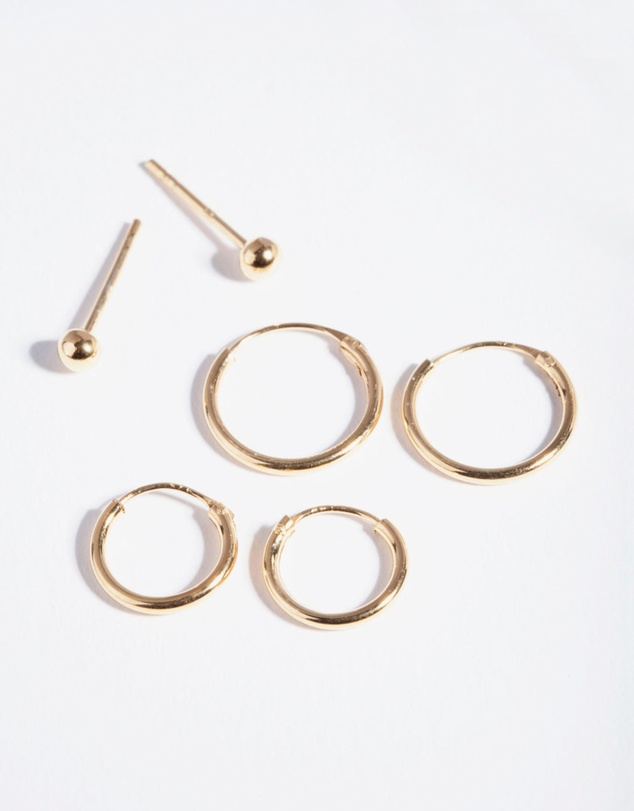 Lovisa - Gold Plated Sterling Silver Stud & Hoop Pack Earring
