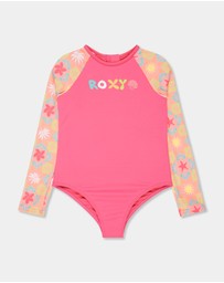 Roxy - Girls 2 to 7 Check Long Sleeve One Piece Rash Vest