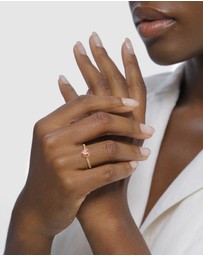 Elli Jewelry - Ring Crystal Heart 925 Sterling Silver Gold-Plated