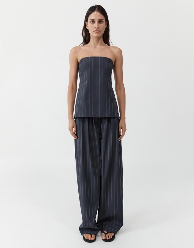 St. Agni - Stripe Relaxed Pleat Pants