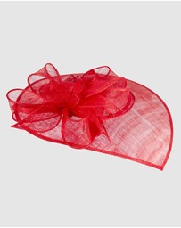 Max Alexander - Large Red Sinamay Fascinator Hat