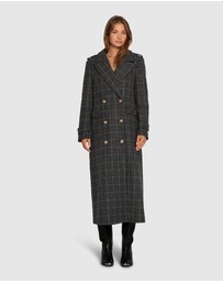 Belle & Bloom - Command Wool Blend Double Breast Maxi Coat