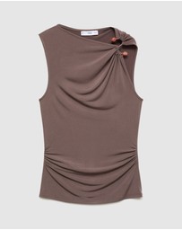 M.N.G - Gathered Top With Jewel Detail