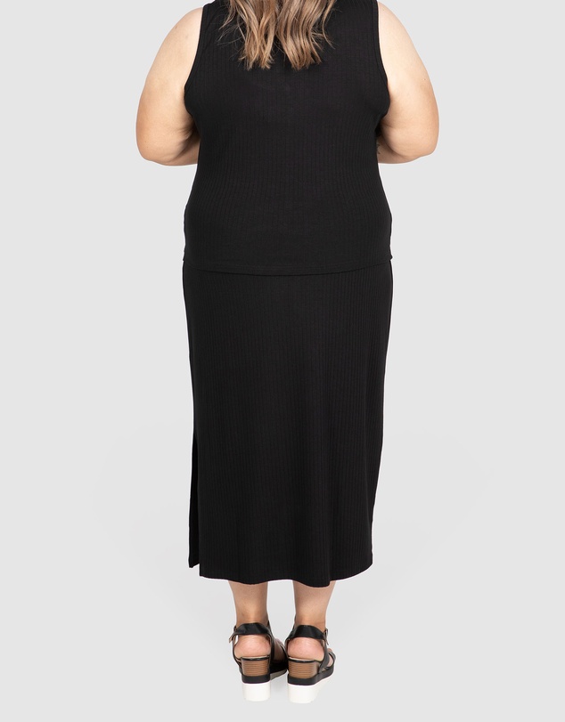 Love Your Wardrobe - Chelsea Rib Knit Midi Skirt