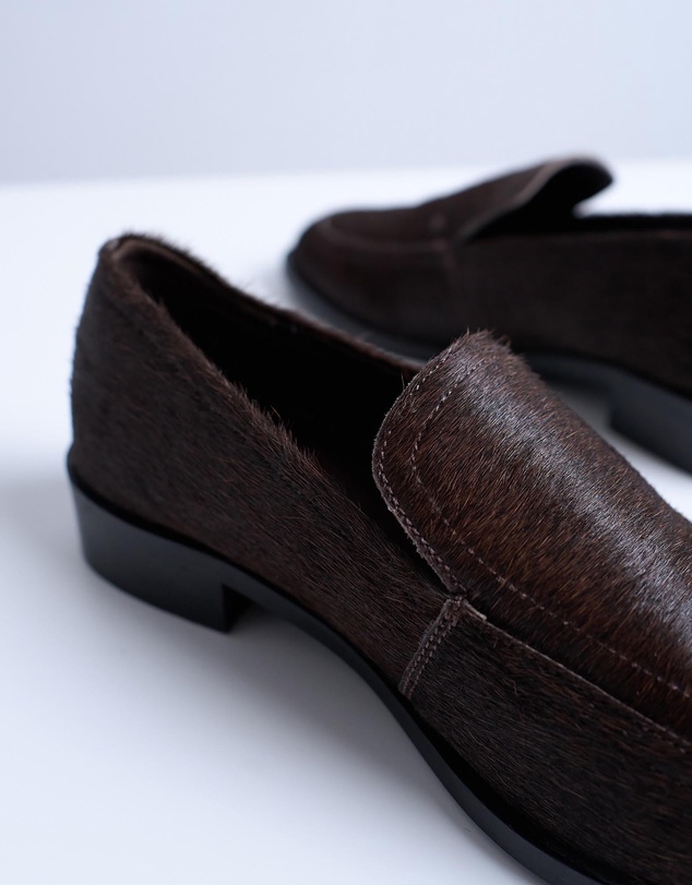 TOPSHOP - Corrie Real Leather Pony Flat Shoe Loafers
