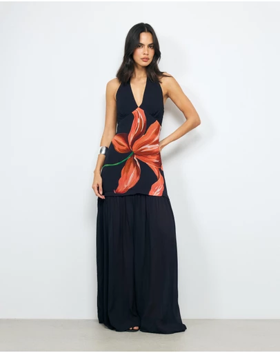 AERE - Neroli Halter Maxi Dress