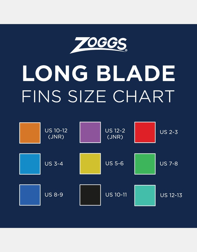 Zoggs - Long Blade Rubber Fin US 2-3