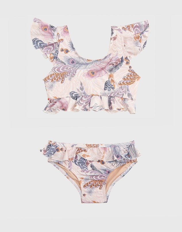 Aqua Blu Kids - Plumeria Frill Bikini Set - Kids