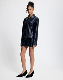 Lover - Eloise Python Leather Look Mini Skirt