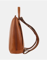 Milleni - Milleni Ladies Nappa Leather Twin Zip Backpack