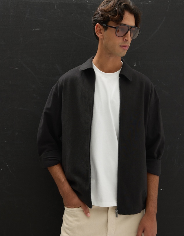 AERE - Linen Cotton Blend Jacket
