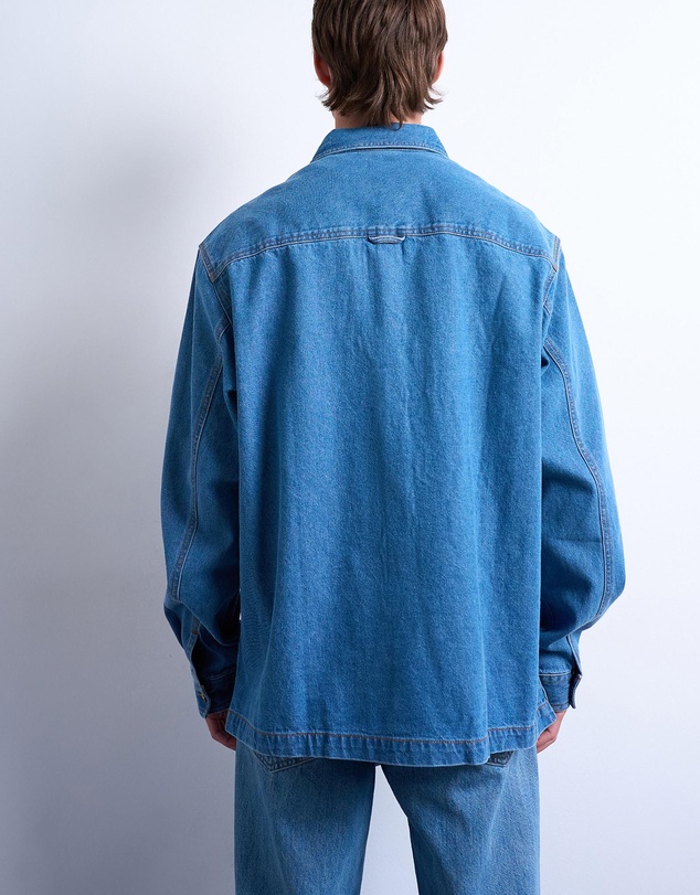 Topman - Regular Fit Denim Overshirt