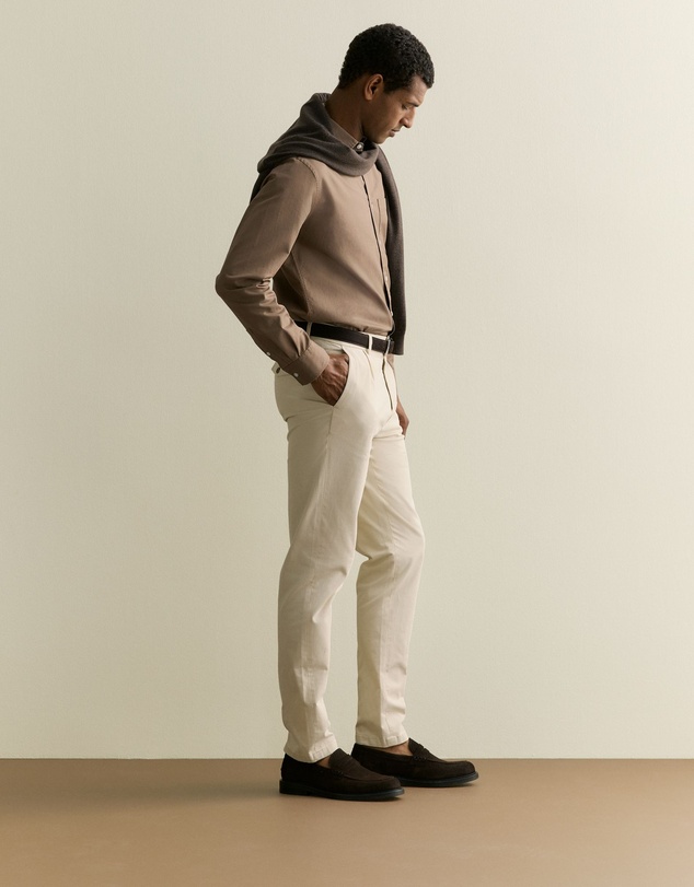Trenery - Cotton Textured Shirt in Walnut