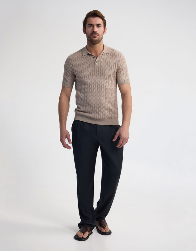 Oxford - Fernando Cable Knit Polo