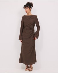 Calli - Lydia LS Ruched Midi Dress