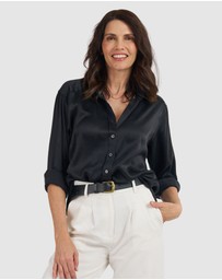 CAMIXA - Soie Satin Oversized Silk Shirt