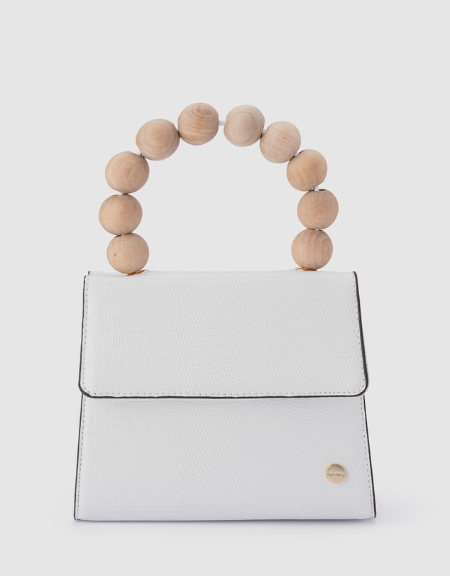 Olga Berg - Caylee Wood Bead Handle Bag