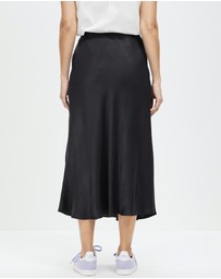 The Social Outfit - Revel Bias Cut Skirt - Onyx
