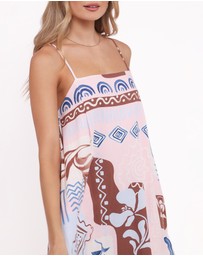 Petal & Pup - Elaris Maxi Dress - Blue Brown Abstract