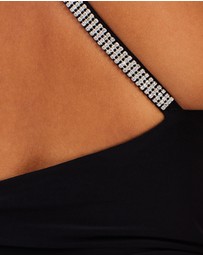 SKIVA - Embellished One Shoulder Evening Dress