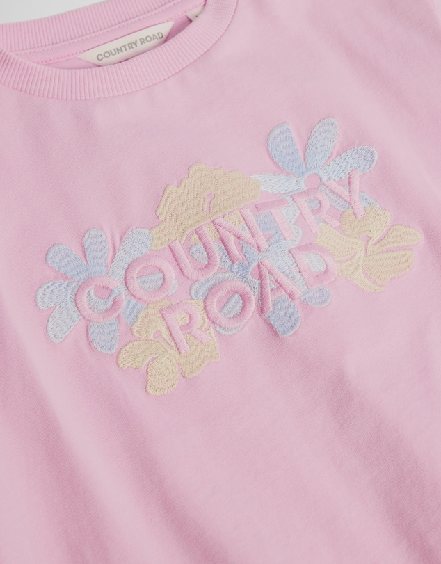 Country Road - Short Sleeve Print Applique T-shirt