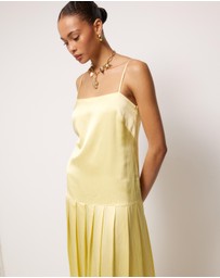 AERE - Esti Pleated Hem Midi Dress