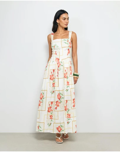 AERE - Asha Linen Midi Dress