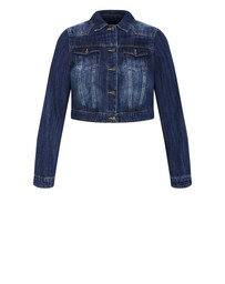 City Chic - Plus size Clara Denim Jacket - mid wash