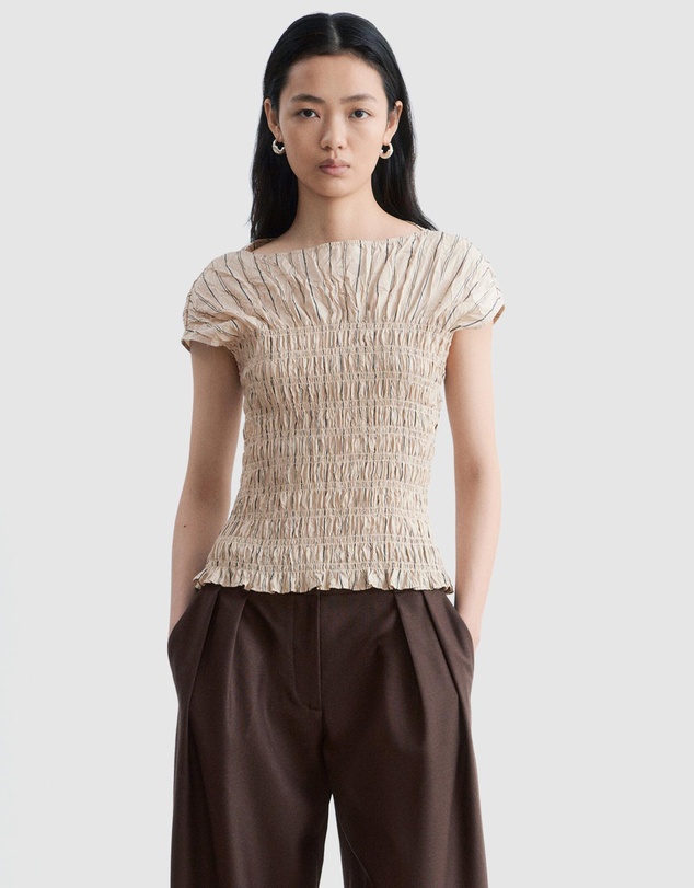& Other Stories - Smocked Boatneck Top